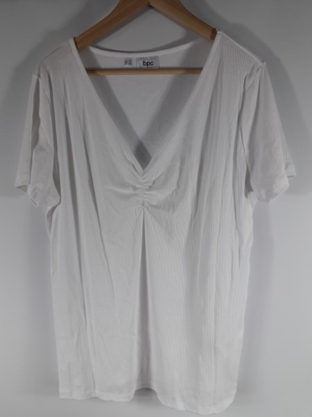 bpc bonprix Ripp-Shirt, weiß, Gr. 44/46